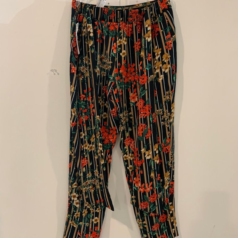 Zara Striped Floral Print  Size M